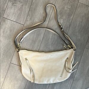 Aimee Kestenberg Large Cream Leather Slouchy Shoulder Crossbody Bag 2 Straps